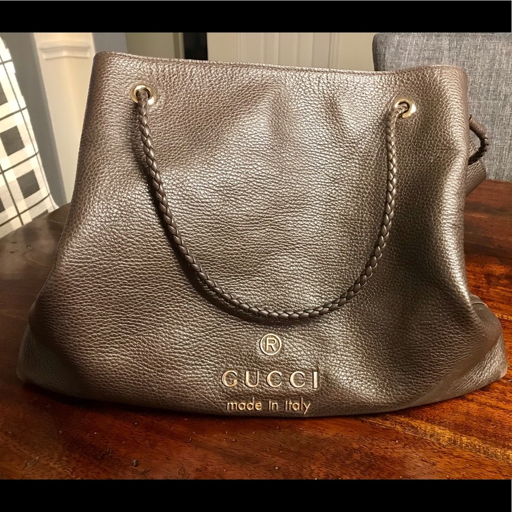 Authentic Gucci large brown satchel bag